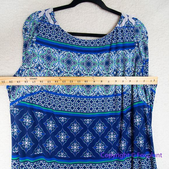 Eliza J Geo Striped Knit Dress blue gold‎ zipper, plus size 18W - Picture 6 of 12